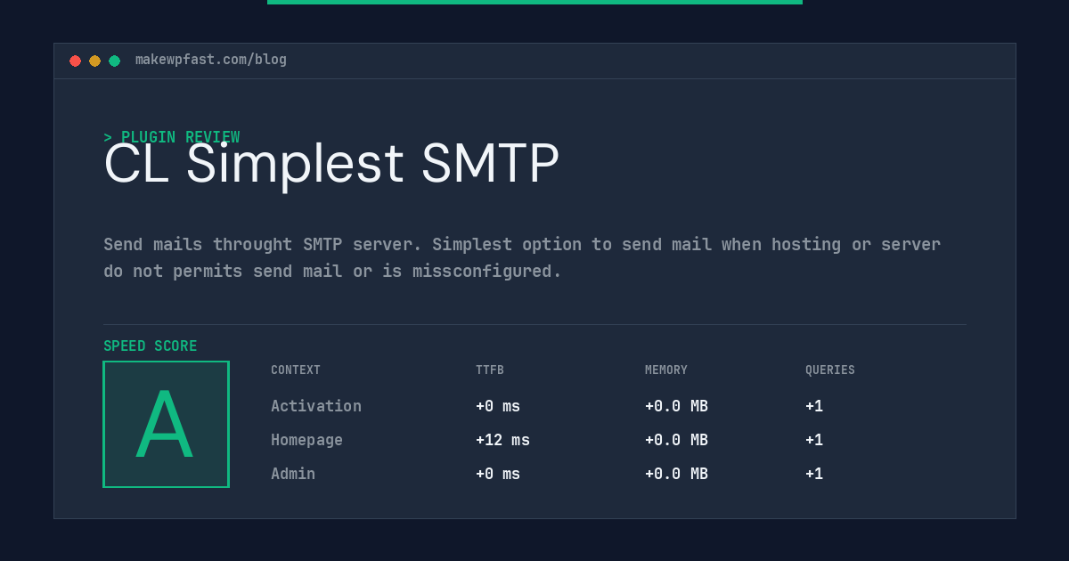 CL Simplest SMTP - MakeWPFast