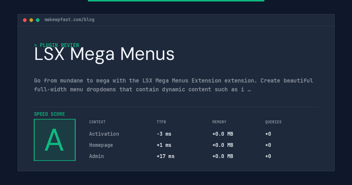 LSX Mega Menus - MakeWPFast