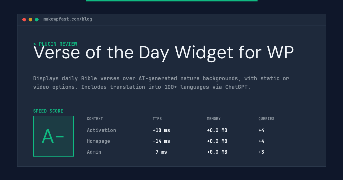 Verse of the Day Widget for WP - MakeWPFast