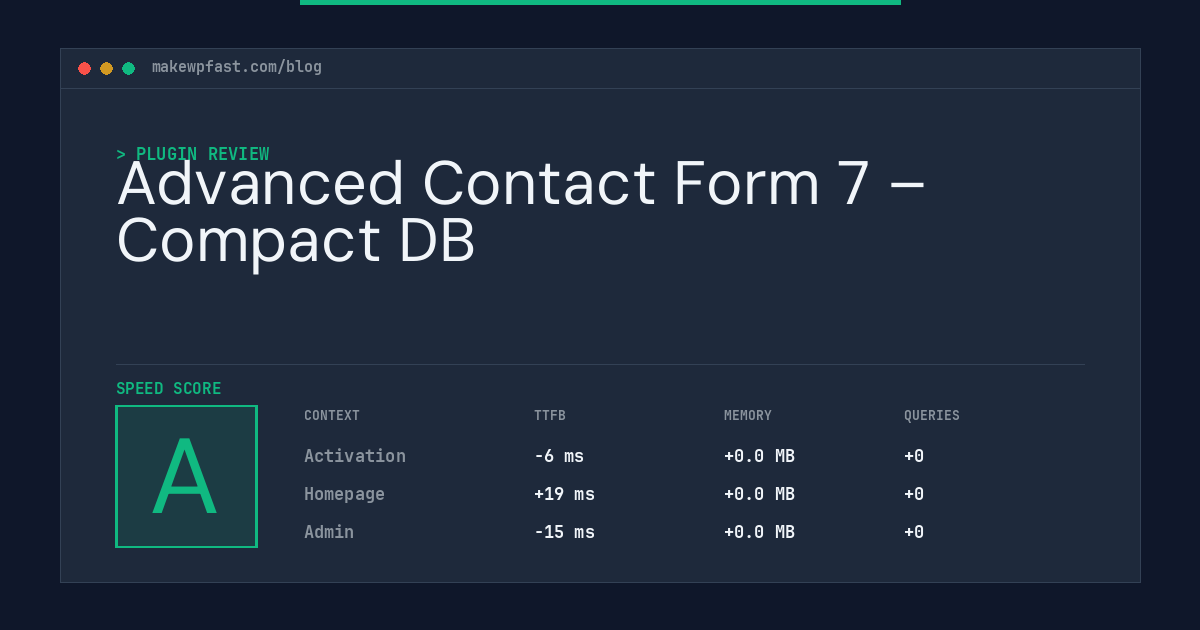 Advanced Contact Form 7 – Compact DB - MakeWPFast