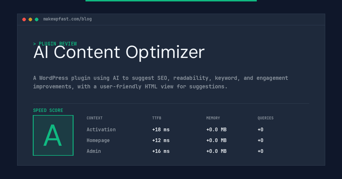 AI Content Optimizer - MakeWPFast