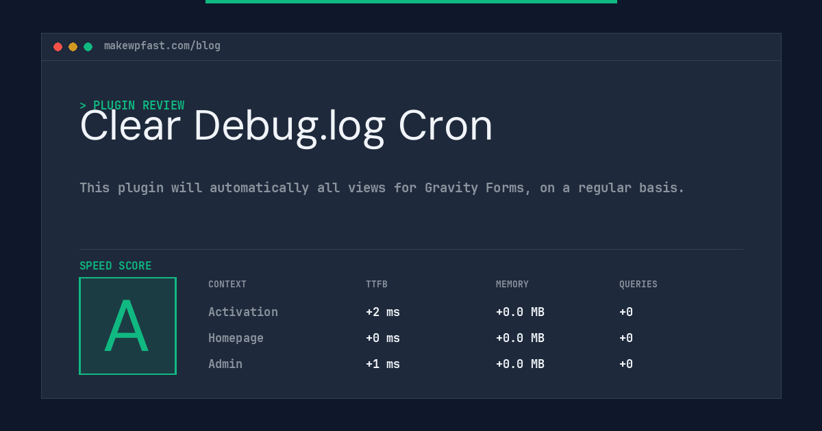 Clear Debug.log Cron - MakeWPFast
