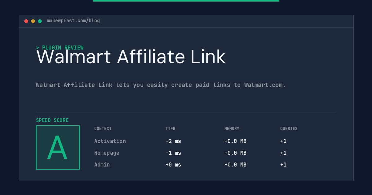 Walmart Affiliate Link - MakeWPFast