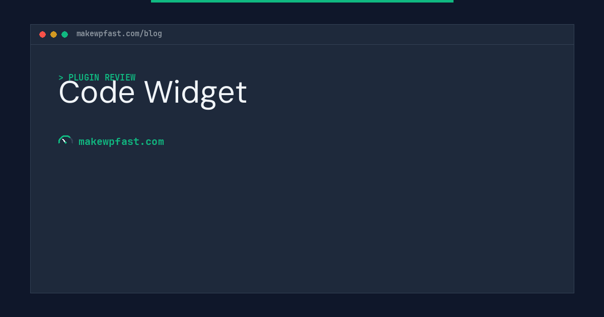 Code Widget - MakeWPFast