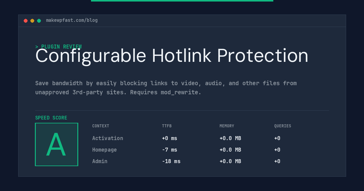Configurable Hotlink Protection - MakeWPFast