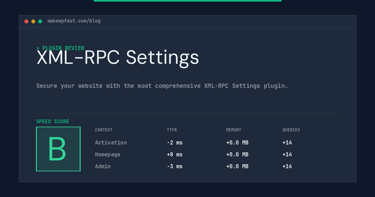 XML-RPC Settings - MakeWPFast