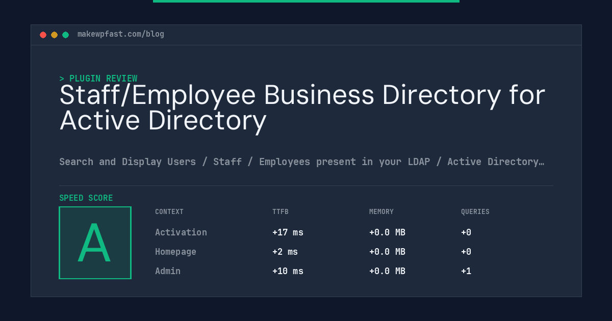 Staff/Employee Business Directory for Active Directory - MakeWPFast