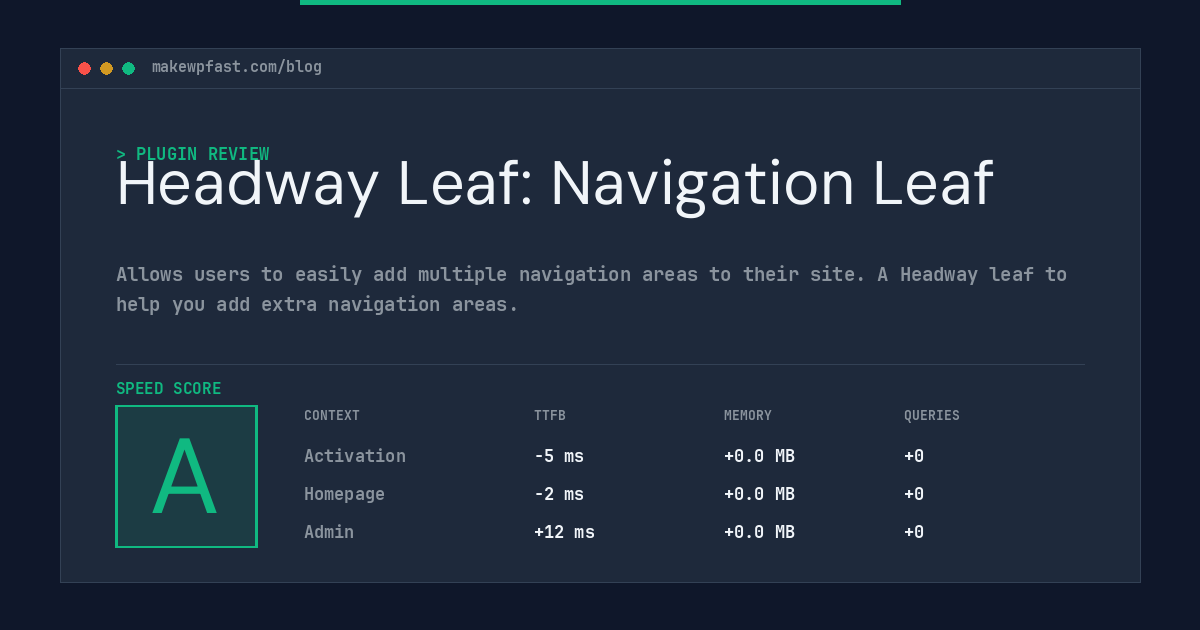 Headway Leaf: Navigation Leaf - MakeWPFast