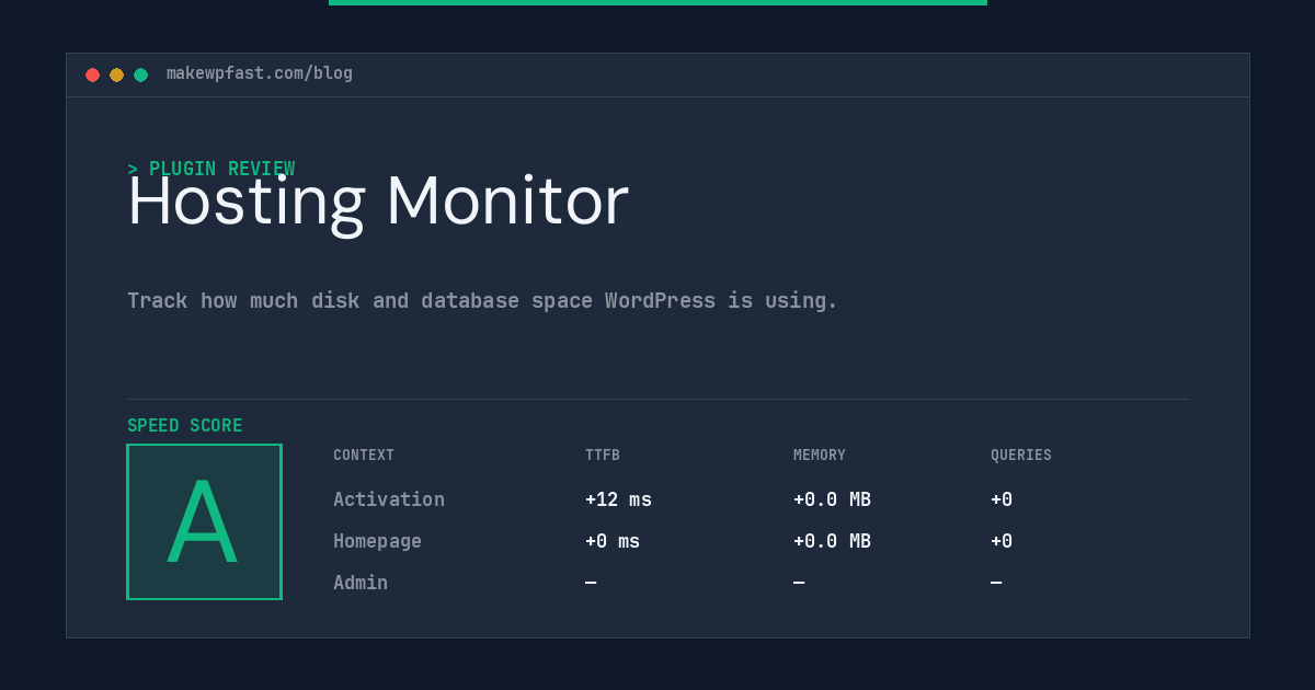 Hosting Monitor - MakeWPFast