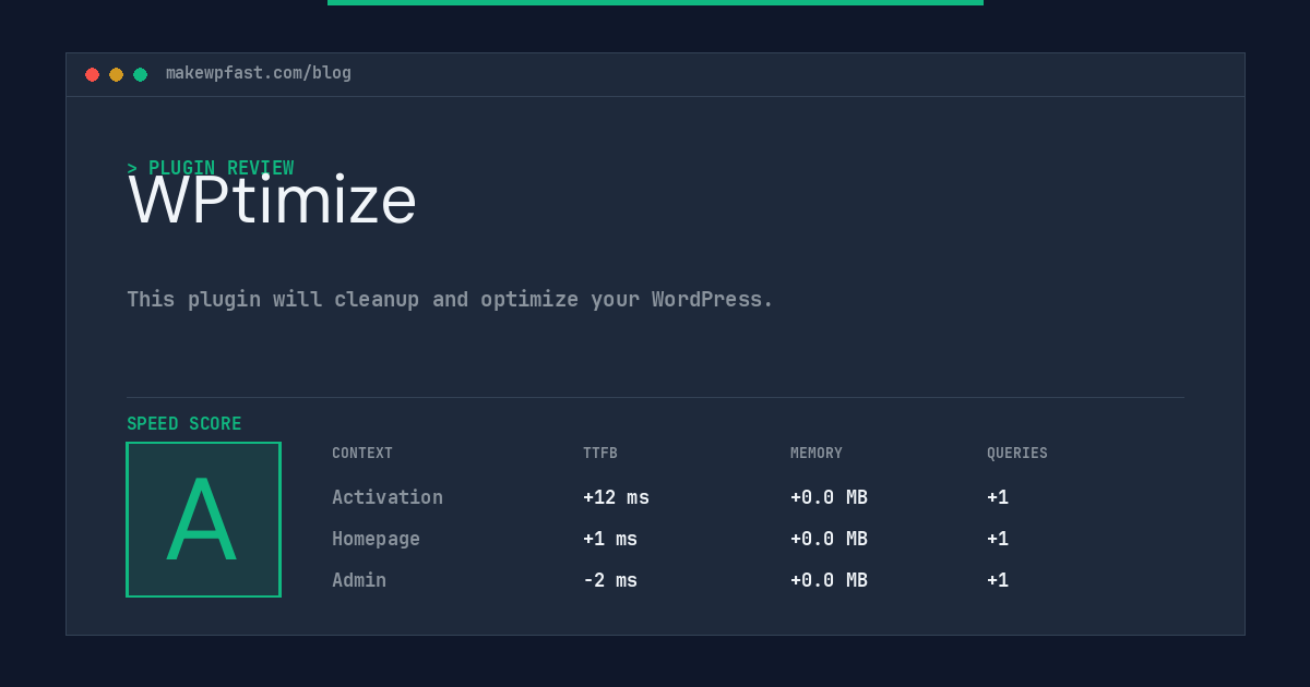 WPtimize - MakeWPFast