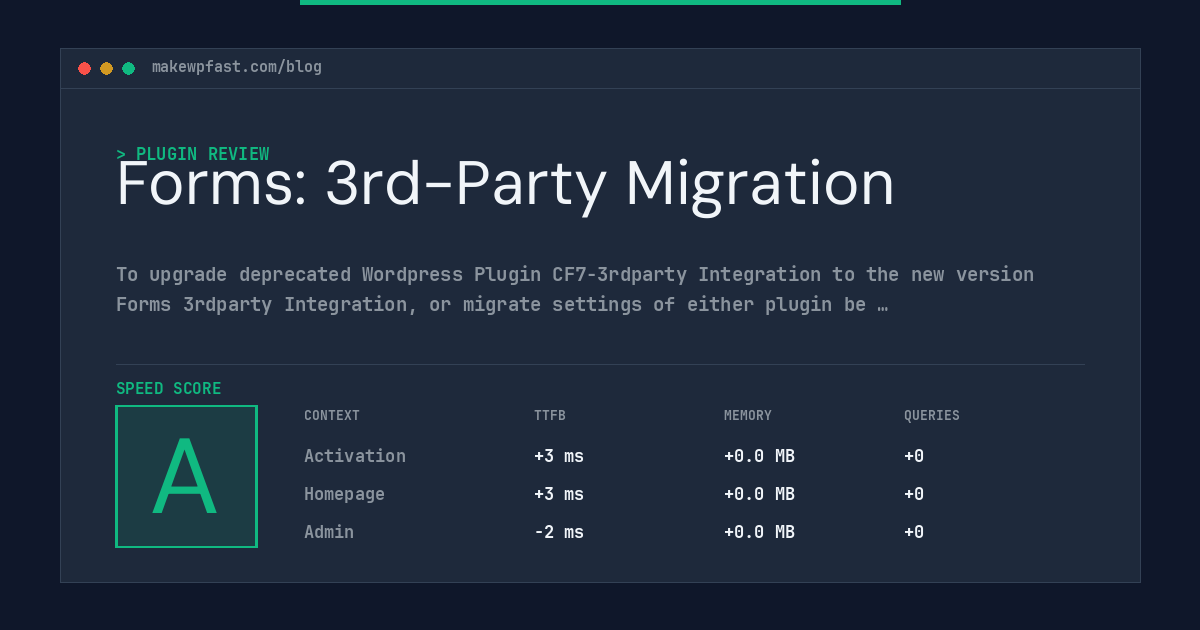 Forms: 3rd-Party Migration - MakeWPFast