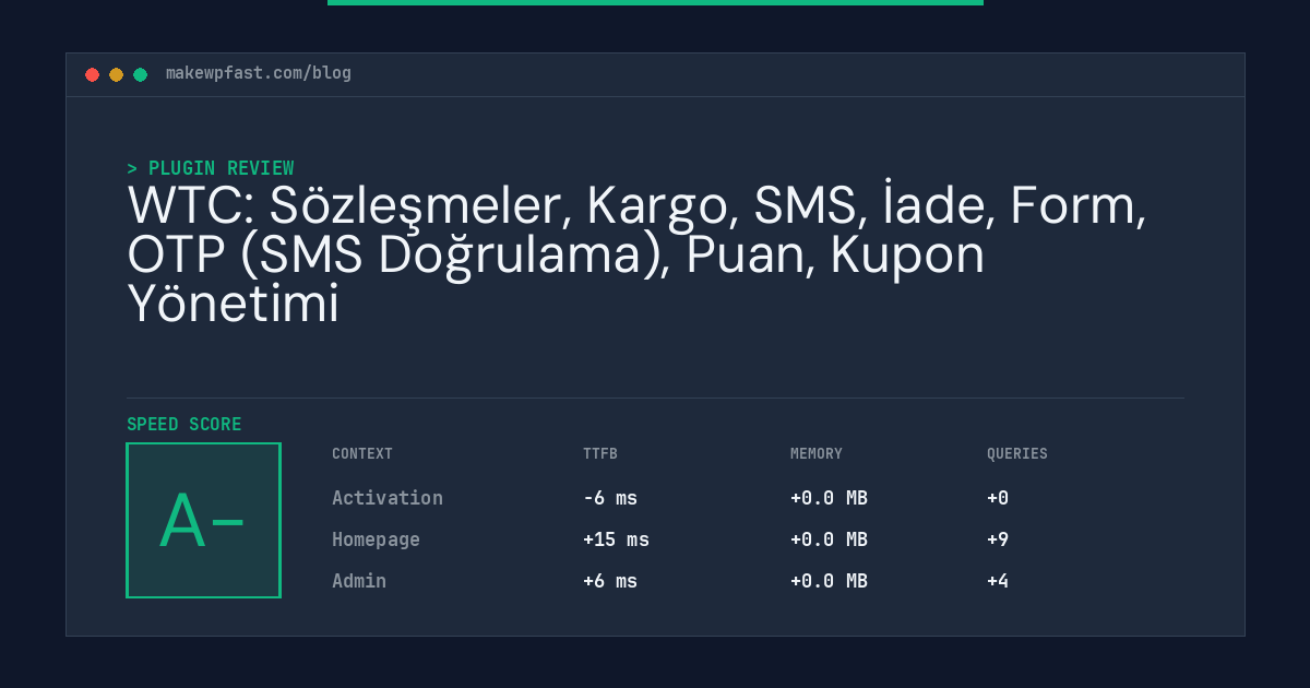 WTC: Sözleşmeler, Kargo, SMS, İade, Form, OTP (SMS Doğrulama), Puan, Kupon Yönetimi - MakeWPFast