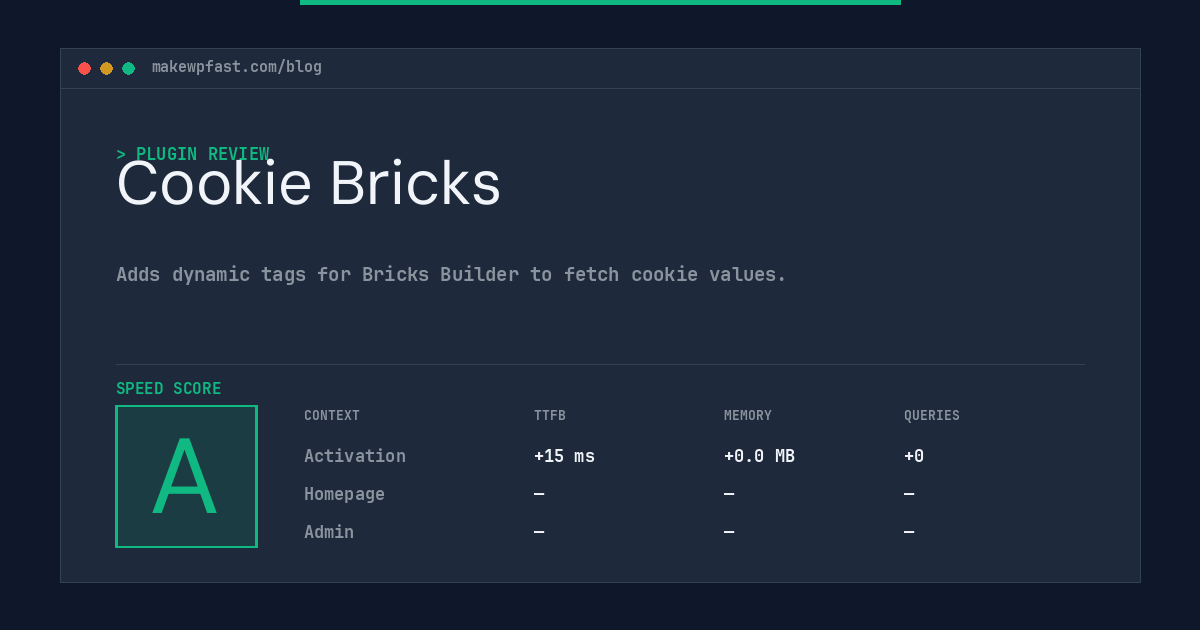 Cookie Bricks - MakeWPFast