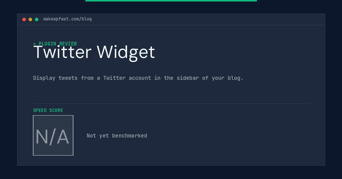 Twitter Widget - MakeWPFast