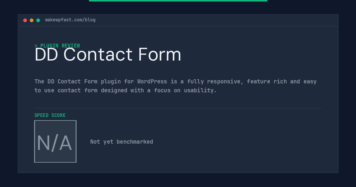DD Contact Form - MakeWPFast
