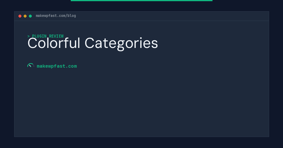 Colorful Categories - MakeWPFast