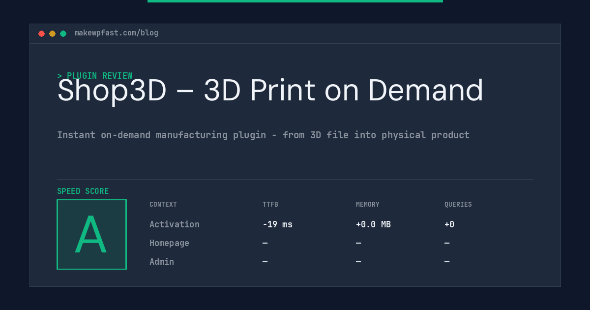 Shop3D – 3D Print on Demand - MakeWPFast
