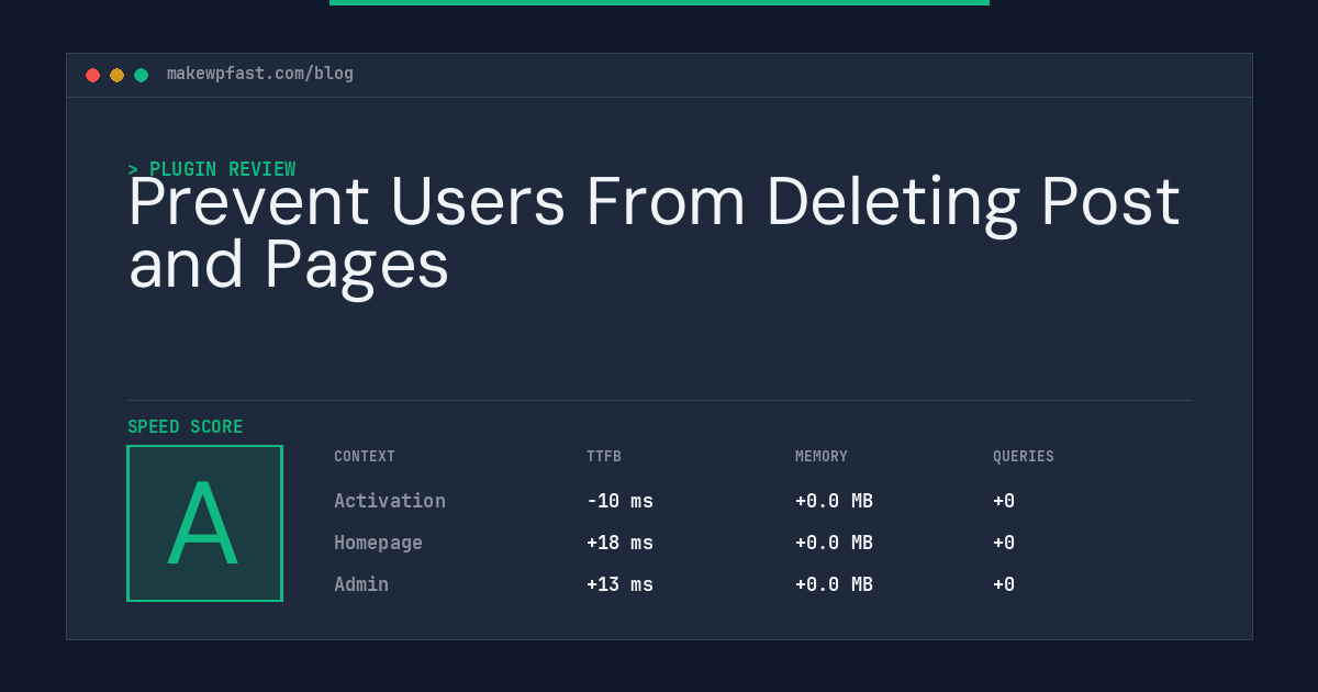 Prevent Users From Deleting Post and Pages - MakeWPFast