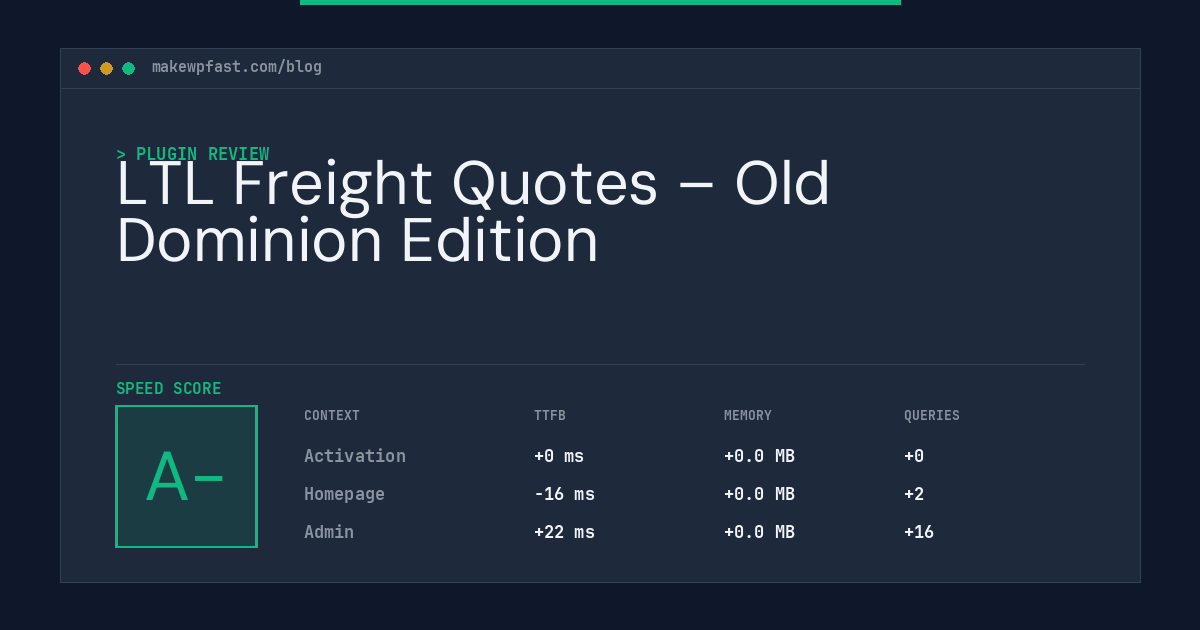 LTL Freight Quotes – Old Dominion Edition - MakeWPFast