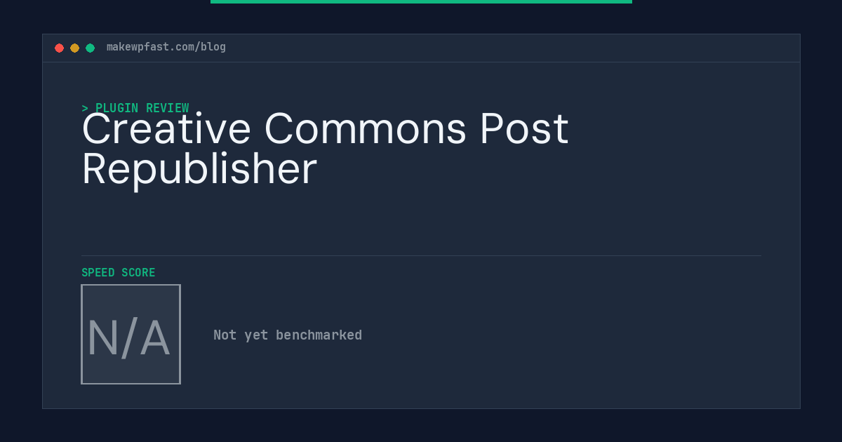 Creative Commons Post Republisher - MakeWPFast
