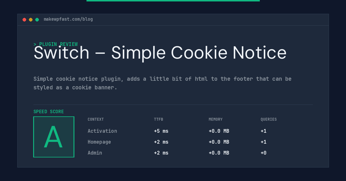Switch – Simple Cookie Notice - MakeWPFast
