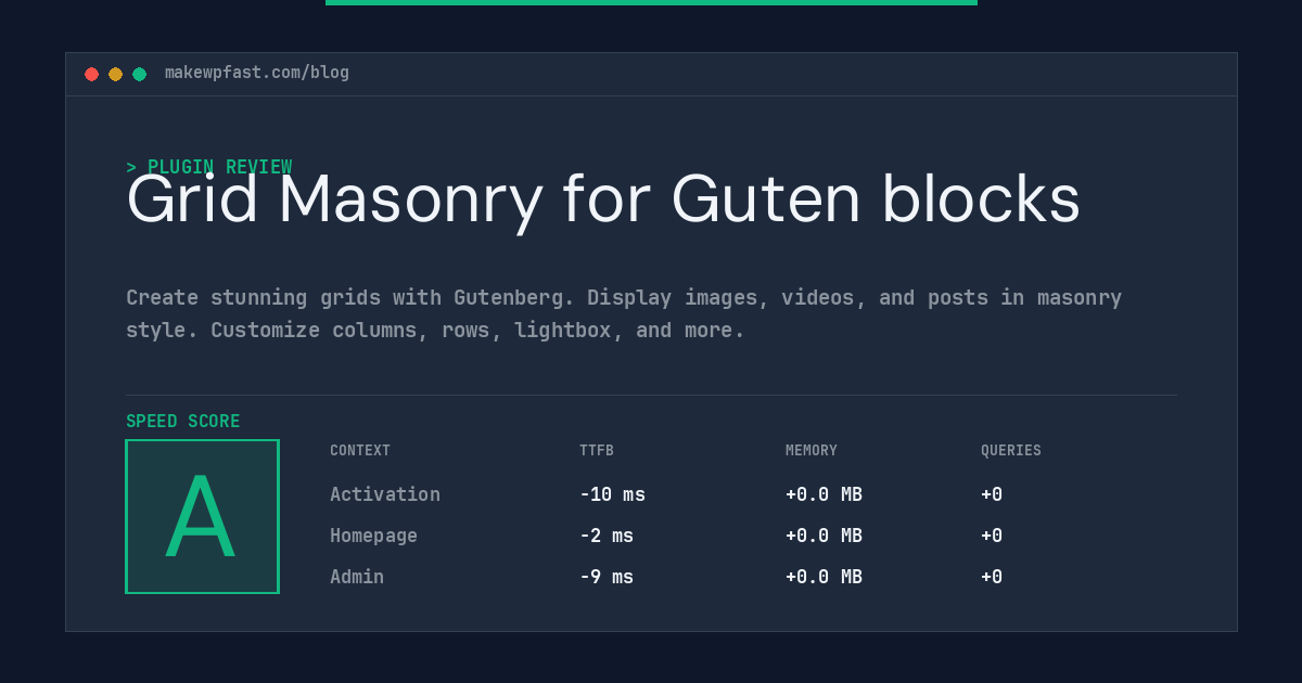 Grid Masonry for Guten blocks - MakeWPFast