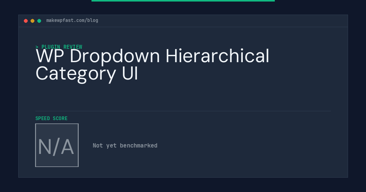 WP Dropdown Hierarchical Category UI - MakeWPFast