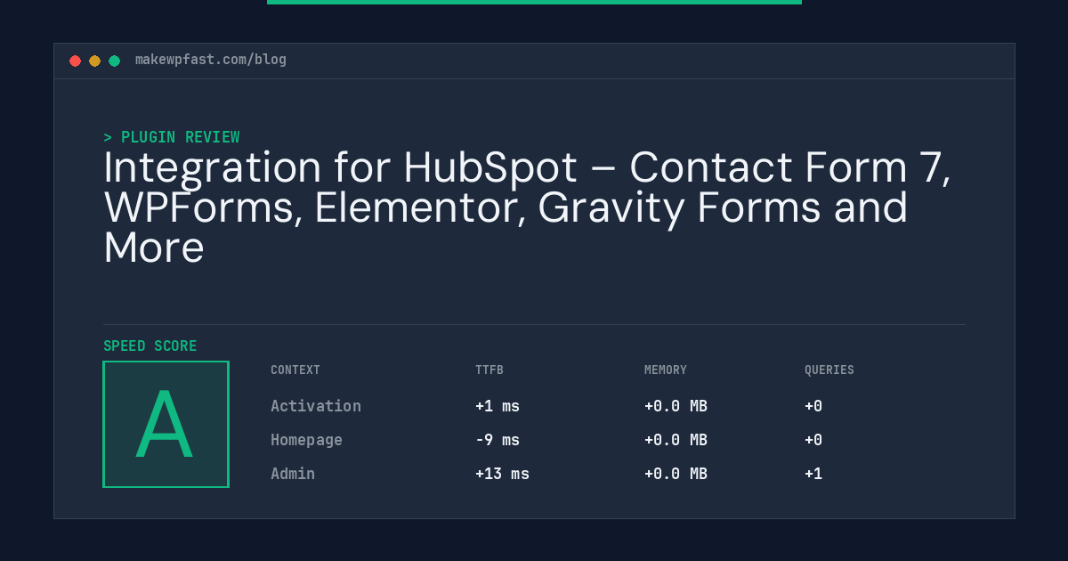 Integration for HubSpot – Contact Form 7, WPForms, Elementor, Gravity Forms and More - MakeWPFast