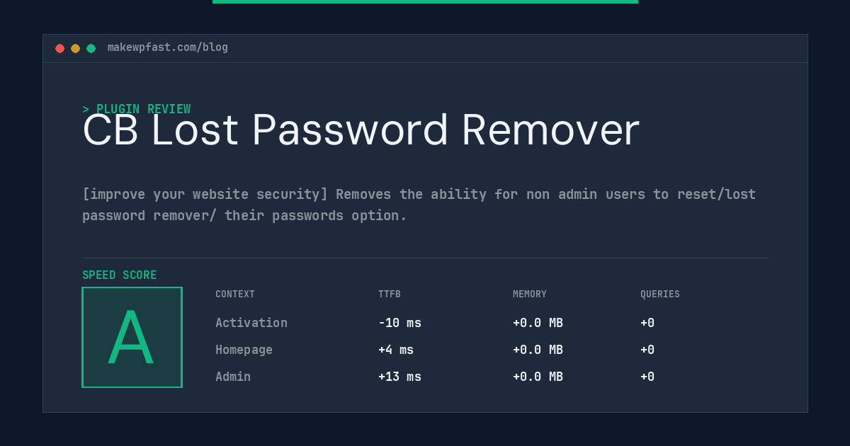 CB Lost Password Remover - MakeWPFast