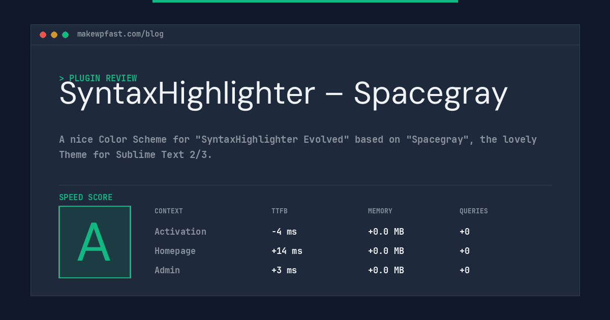 SyntaxHighlighter – Spacegray - MakeWPFast