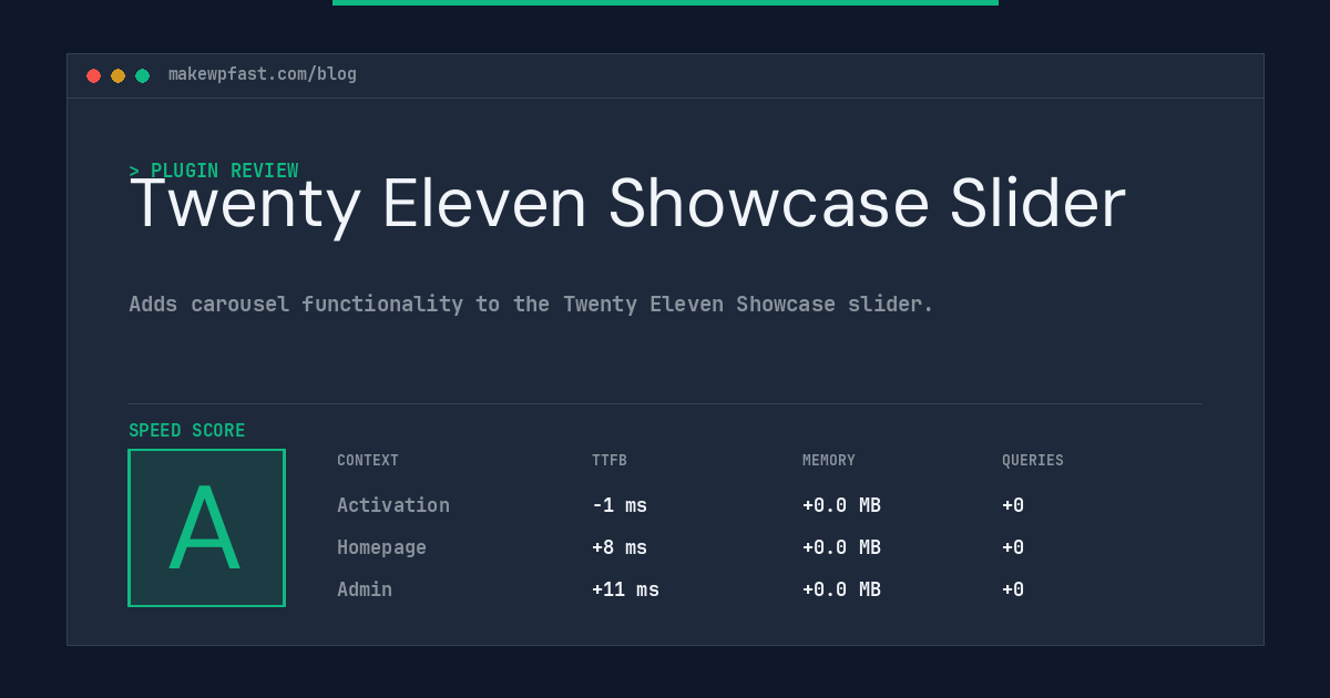 Twenty Eleven Showcase Slider - MakeWPFast