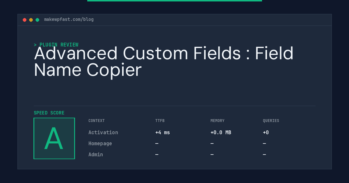 Advanced Custom Fields : Field Name Copier - MakeWPFast