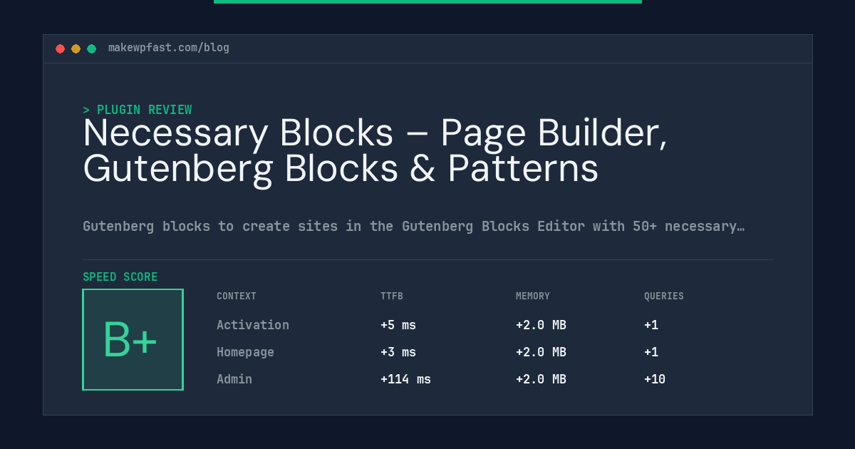 Necessary Blocks – Page Builder, Gutenberg Blocks & Patterns - MakeWPFast