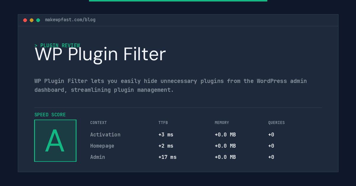 WP Plugin Filter - MakeWPFast