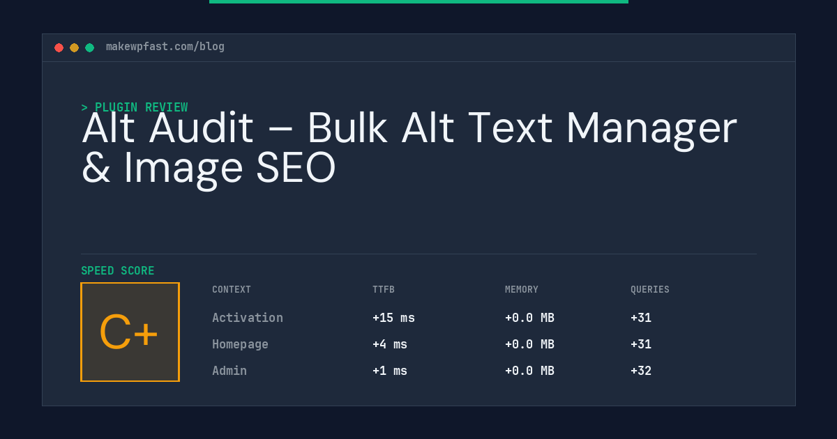 Alt Audit – Bulk Alt Text Manager & Image SEO - MakeWPFast