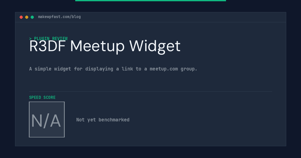 R3DF Meetup Widget - MakeWPFast