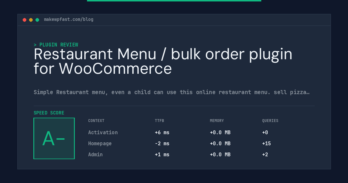Restaurant Menu / bulk order plugin for WooCommerce - MakeWPFast