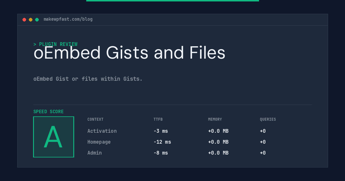 oEmbed Gists and Files - MakeWPFast