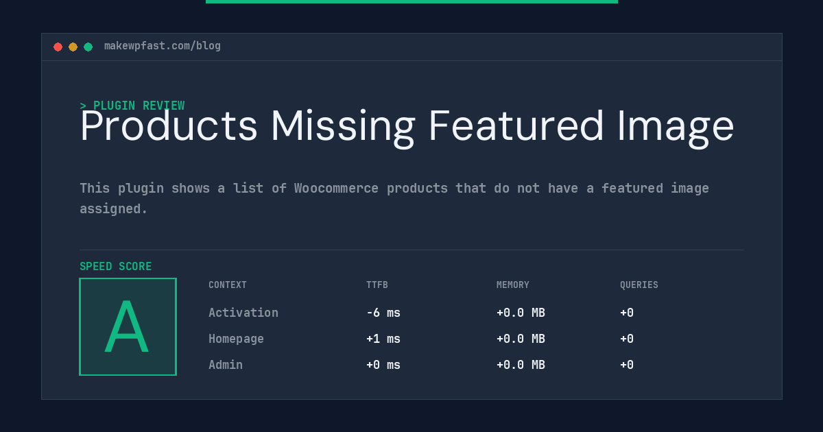 Products Missing Featured Image - MakeWPFast