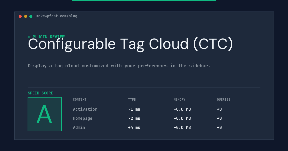 Configurable Tag Cloud (CTC) - MakeWPFast
