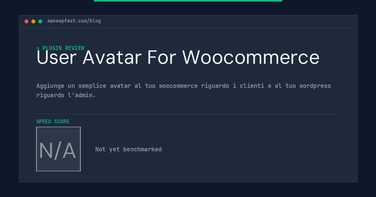 User Avatar For Woocommerce - MakeWPFast