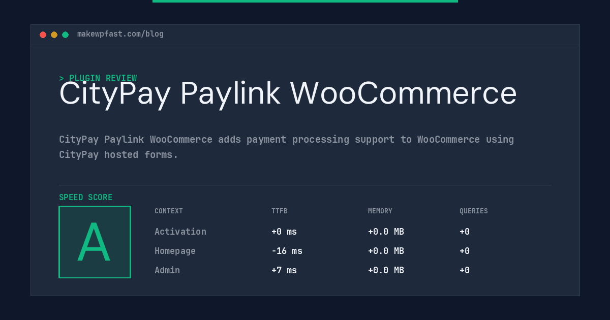 CityPay Paylink WooCommerce - MakeWPFast
