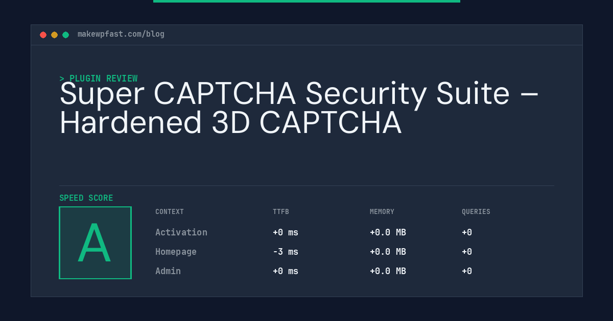 Super CAPTCHA Security Suite – Hardened 3D CAPTCHA - MakeWPFast