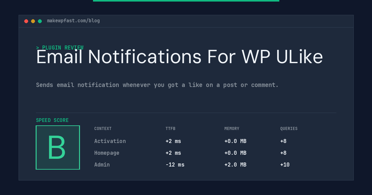 Email Notifications For WP ULike - MakeWPFast