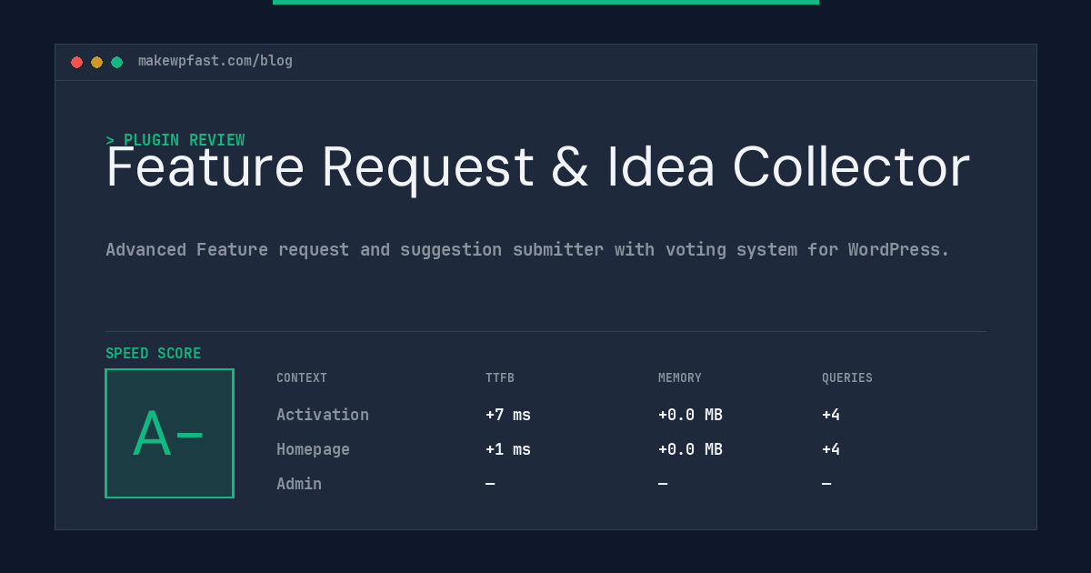 Feature Request & Idea Collector - MakeWPFast
