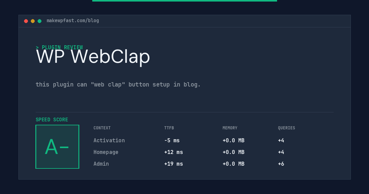 WP WebClap - MakeWPFast