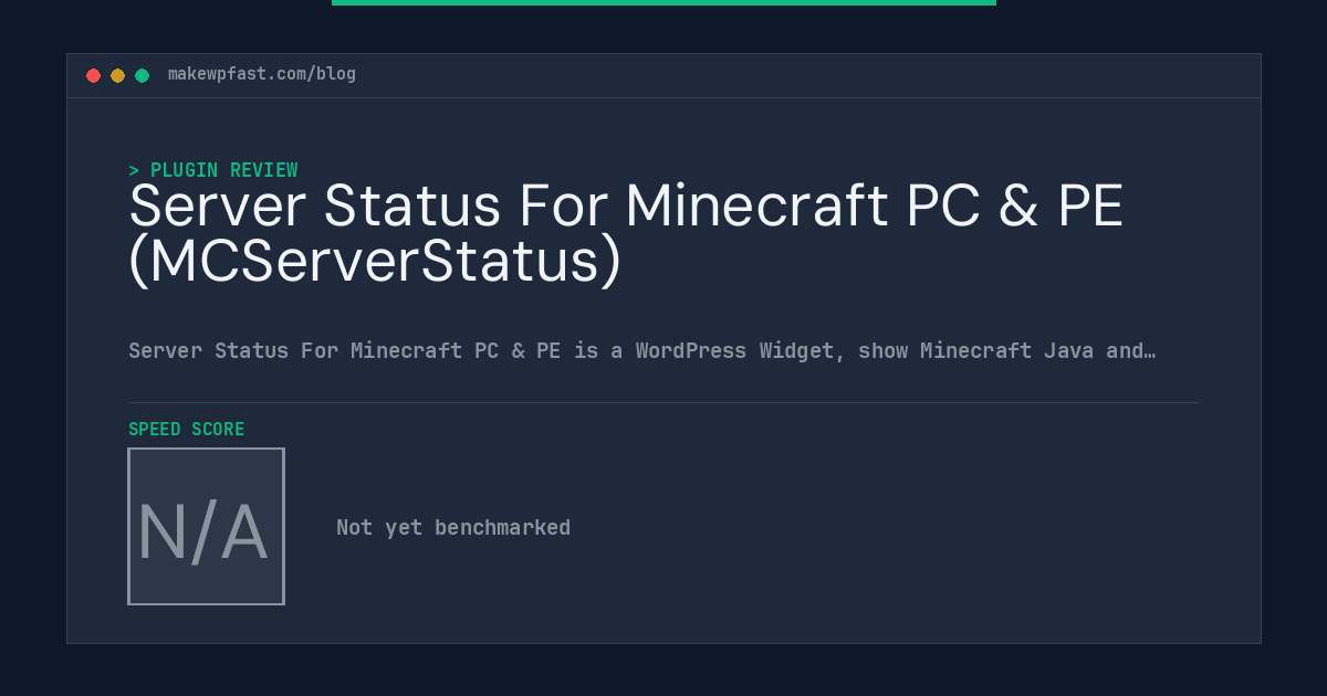 Server Status For Minecraft PC & PE (MCServerStatus) - MakeWPFast