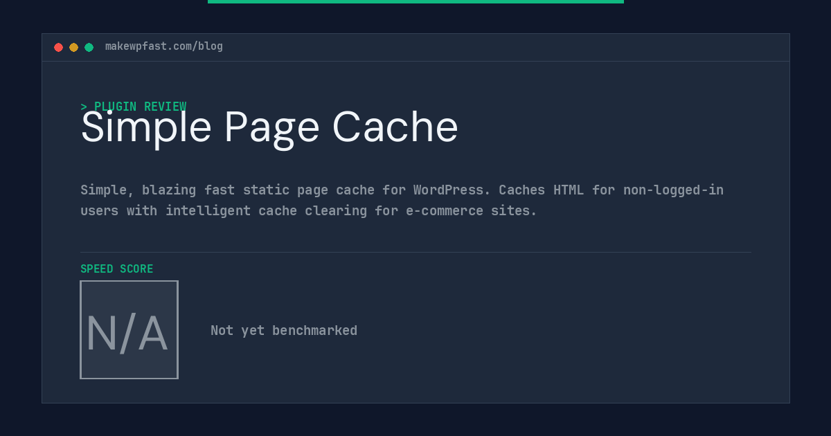 Simple Page Cache - MakeWPFast