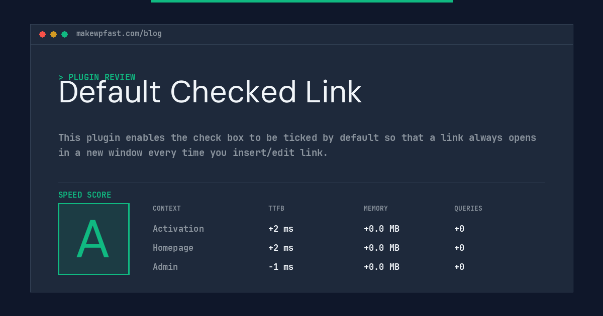 Default Checked Link - MakeWPFast