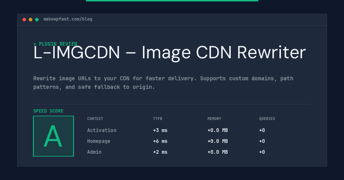 L-IMGCDN – Image CDN Rewriter - MakeWPFast